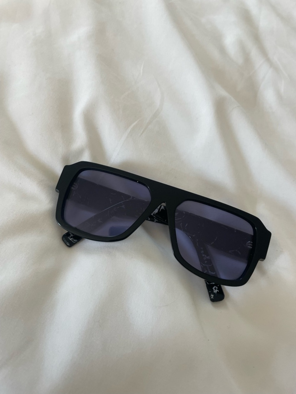Prada Black Square-Frame Sunglasses with Dark Gray Lenses - Picture 1 of 4